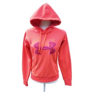 UNDER ARMOUR Storm Cold Gear Women's Semi Fitted Pink Purple Logo Hoodie Small